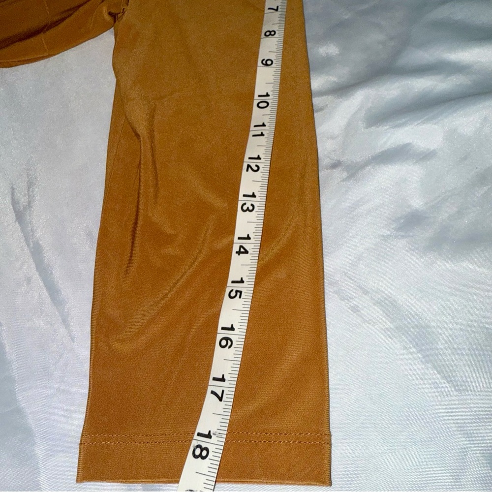 Collared V-Neck Wrap Dress 3/4 Sleeve Mustard Camel Brown Fall/Autumn‎ Ladies - Picture 13 of 16